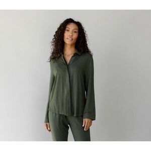 Cozy‎ Earth Bamboo Pajama Long Sleeve Top Olive Green 3xl